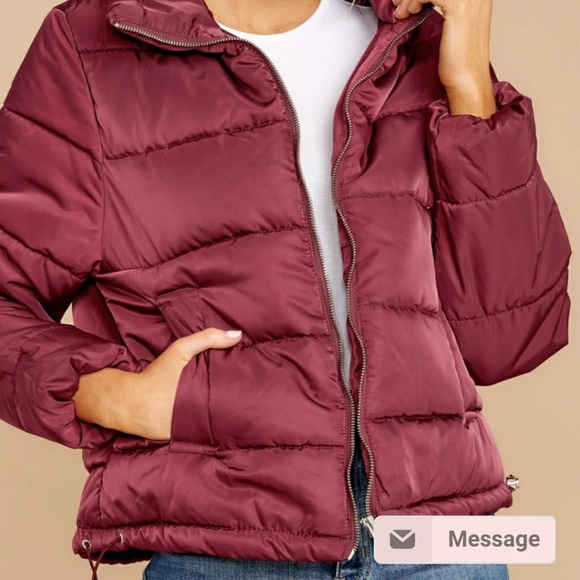 Wine Puffer Jacket - Picture 2 of 2